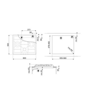 Pliidiplaat smeg selection, 4 x gaas, wok, 60 cm, beež-foto2