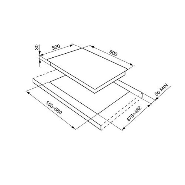 Pliidiplaat smeg cortina, 4 x gaas, 60 cm, antratsiit/ antiikhõbe Kodumasinad