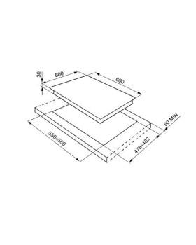 Pliidiplaat smeg cortina, 4 x gaas, 60 cm, kreem/messing-foto2