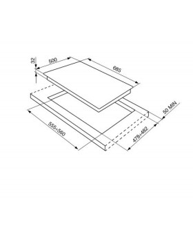 Pliidiplaat smeg cortina, 5 x gaas, 70 cm, antratsiit/messing-foto2