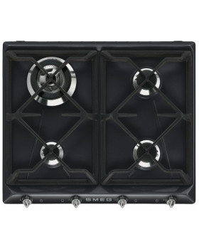 Gaasiplaat smeg, victoria, 4 x põletit, 60 cm, must