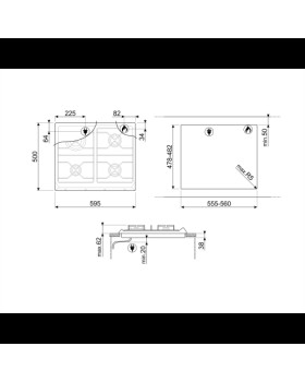 Pliidiplaat smeg colonial, 4 x gaas, 60 cm, beež/messing-foto2