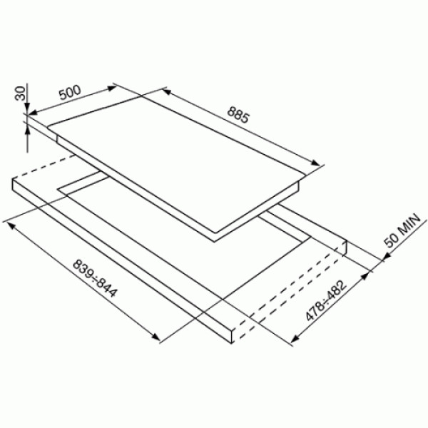 Pliidiplaat smeg colonial, 5 x gaas, 90 cm, antratsiit/messing Kodumasinad