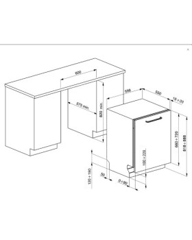 Nõudepesumasin smeg, integreeritav, 3 korvi, 60 cm, 45 db-foto5