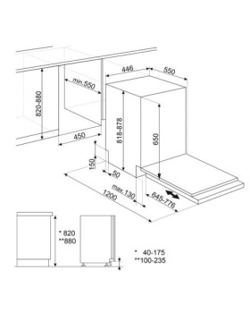 Nõudepesumasin smeg, integreeritav, 45 cm, 44 db, 3 korvi-foto11