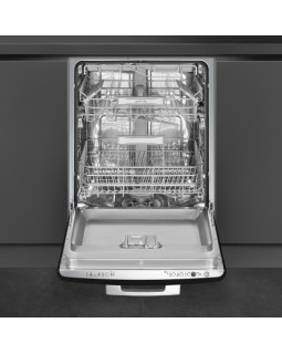 Nõudepesumasin smeg, integreeritav, 50-ndate stiil, 3 korvi, 60 cm, 44 db, must-foto2