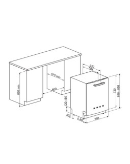 Nõudepesumasin smeg, integreeritav, 50-ndate stiil, 3 korvi, 60 cm, 44 db, must-foto3