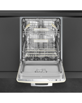 Nõudepesumasin smeg, integreeritav, 50-ndate stiil, 3 korvi, 60 cm, 44 db, kreem-foto2