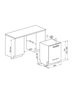 Nõudepesumasin smeg, integreeritav, 50-ndate stiil, 3 korvi, 60 cm, 44 db, valge-foto3
