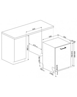 Nõudepesumasin smeg, integreeritav, 3 korvi, 60 cm, 43 db-foto2