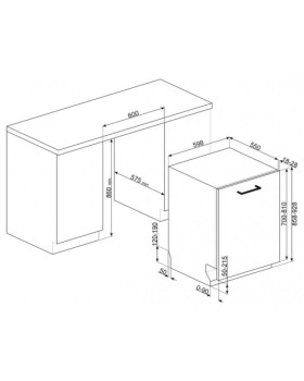 Nõudepesumasin smeg, integreeritav, 3 korvi, 60 cm, 43 db-foto2