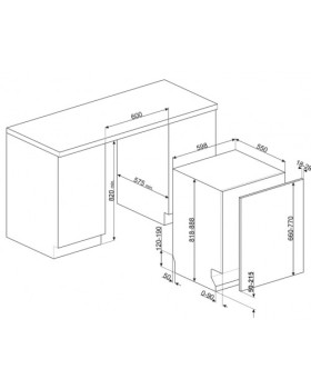 Nõudepesumasin smeg, integreeritav, 2 korvi, 60 cm, 43 db-foto2
