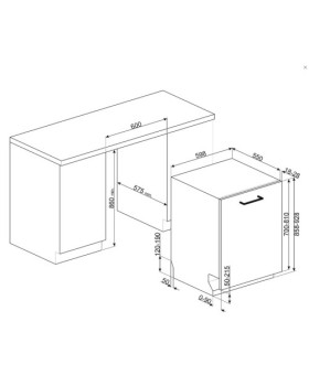 Nõudepesumasin smeg, integreeritav, 2 korvi, 60 cm, 47 db-foto9