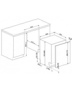 Nõudepesumasin smeg, integreeritav, 2 korvi, 60 cm, 43 db-foto2