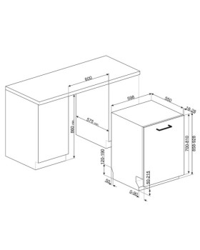 Nõudepesumasin smeg, integreeritav, 3 korvi, 60 cm, 43 db-foto10