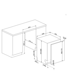 Nõudepesumasin smeg, integreeritav, 3 korvi, 60 cm, 45 db-foto2