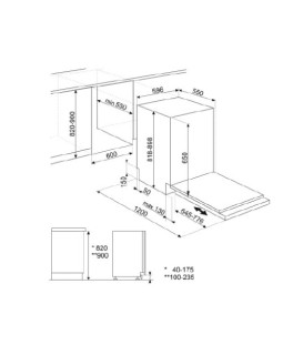 Nõudepesumasin smeg, integreeritav, 60 cm, 46 db-foto3