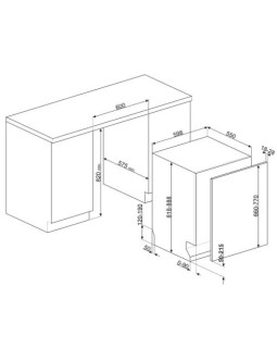 Nõudepesumasin smeg, integreeritav, 3 korvi, 60 cm, 42 db-foto11