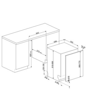 Nõudepesumasin smeg, integreeritav, 3 korvi, 60 cm, 42 db-foto11