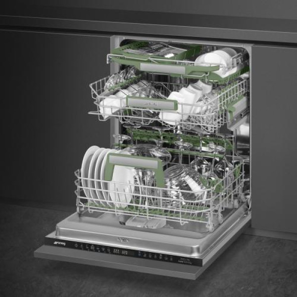 Nõudepesumasin smeg, integreeritav, 3 korvi, 60 cm, 42 db