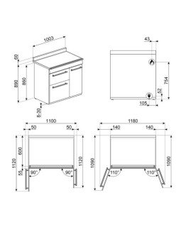 Gaasipliit smeg classic, 6 x gaas, 3 x elektriahi, aurupuhastus, 100x60 cm, rv-teras-foto7