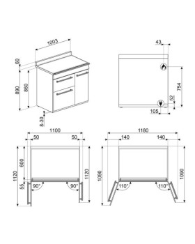 Gaasipliit smeg classic, 6 x gaas, 3 x elektriahi, aurupuhastus, 100x60 cm, rv-teras-foto7