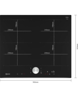 Pliidiplaat neff, 4 x induktsioon, 60 cm, faasitud serv, must-foto5