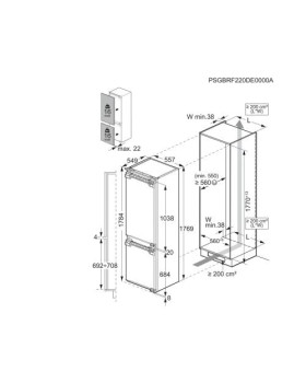 Külmik aeg 7000, integreeritav, 176,9 cm, 182/62 l, 34db, nofrost, valge-foto4