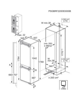 Külmik aeg 9000, integreeritav, 176,9 cm, 182/62 l, 29db, nofrost, valge-foto2
