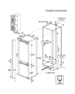 Külmik aeg 9000, integreeritav, 176,9 cm, 182/62 l, 29db, nofrost, valge-foto6