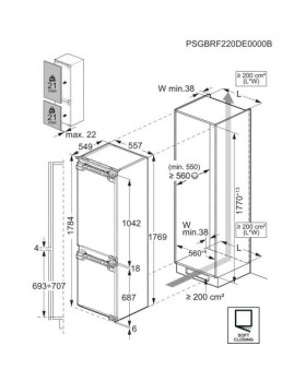 Külmik aeg 9000, integreeritav, 176,9 cm, 182/62 l, 29db, nofrost, valge-foto6