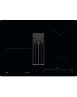 Õhupuhastiga pliidiplaat aeg, 4 x induktsioon, 71 cm, 585 m3/h, 66 db, faasitud servad, must
