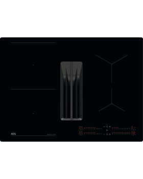 Õhupuhastiga pliidiplaat aeg, 4 x induktsioon, 71 cm, 585 m3/h, 66 db, faasitud servad, must