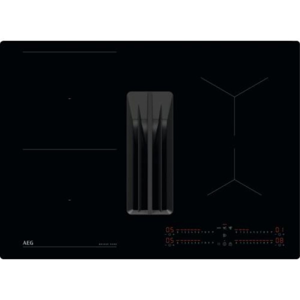 Õhupuhastiga pliidiplaat aeg, 4 x induktsioon, 71 cm, 585 m3/h, 66 db, faasitud servad, must
