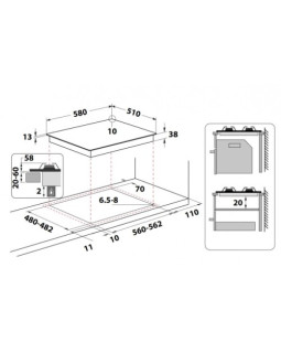 Pliidiplaat whirlpool, 4 x gaas, 60 cm, roostevaba teras-foto4