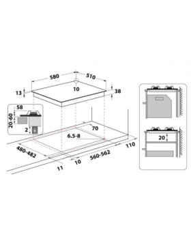 Pliidiplaat whirlpool, 4 x gaas, 60 cm, roostevaba teras-foto4
