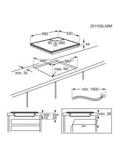 Pliidiplaat aeg, 4 x induktsioon, 60 cm, hob2hood, faasitud, must-foto4