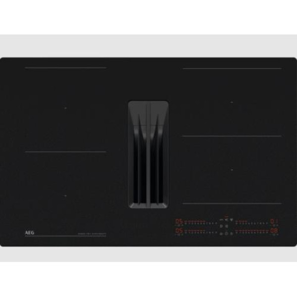 Õhupuhastiga pliidiplaat aeg, 4 x induktsioon, 80 cm, 585 m3/h, 71 db, lõigatud servad, matt must Õhupuhastiga pliidiplaat aeg, 4 x induktsioon, 80 cm, 585 m3/h, 71 db, lõigatud servad, matt must