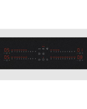 Õhupuhastiga pliidiplaat aeg, 4 x induktsioon, 80 cm, 585 m3/h, 71 db, lõigatud servad, matt must-foto2