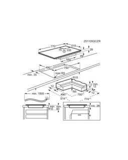 Pliidiplaat aeg, 5 x induktsioon, 80 cm, must, lõigatud serv-foto2