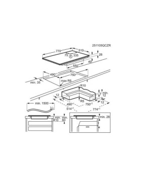 Pliidiplaat aeg, 5 x induktsioon, 80 cm, must, lõigatud serv-foto2