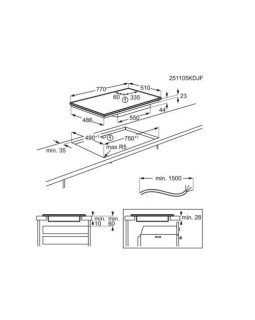 Pliidiplaat aeg, 5 x induktsioon, 80 cm, must, lõigatud serv-foto3