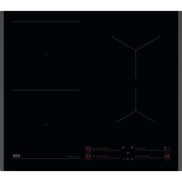 Pliidiplaat aeg, 4 x induktsioon, 60 cm, hob2hood, faasitud, must