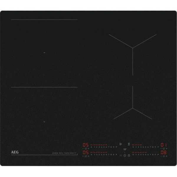 Pliidiplaat aeg, 4 x induktsioon, 60 cm, hob2hood, matt must, lõigatud servad