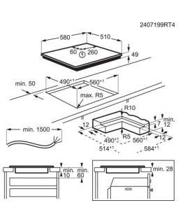 Pliidiplaat aeg, 4 x induktsioon, 60 cm, hob2hood, matt must, lõigatud servad-foto5