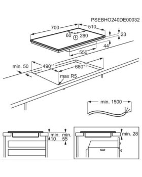 Pliidiplaat aeg, 4 x induktsioon, flexi tsoon, 70 cm, hob2hood, must-foto2