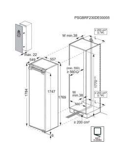 Jahekapp aeg, integreeritav, 177 cm, 310 l, 32 db, valge-foto3