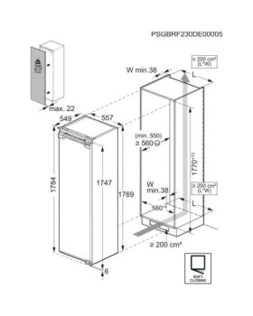 Jahekapp aeg, integreeritav, 177 cm, 274 l, 35 db, valge-foto2