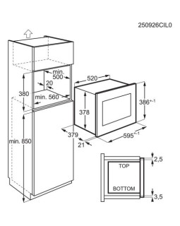 Mikrolaineahi aeg, integreeritav, 25 l, must/rv-teras, 1000/900 w-foto3