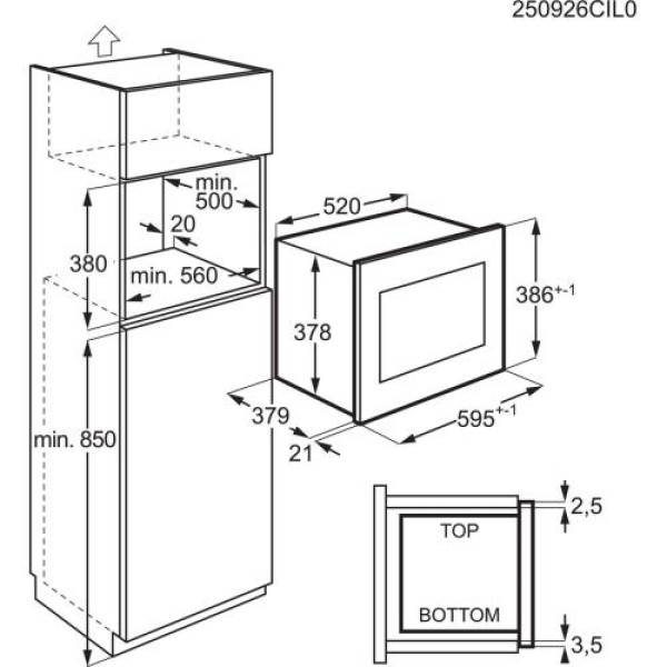 Mikrolaineahi aeg, integreeritav, 25 l, must/rv-teras, 1000/900 w Mikrolaineahi aeg, integreeritav, 25 l, must/rv-teras, 1000/900 w